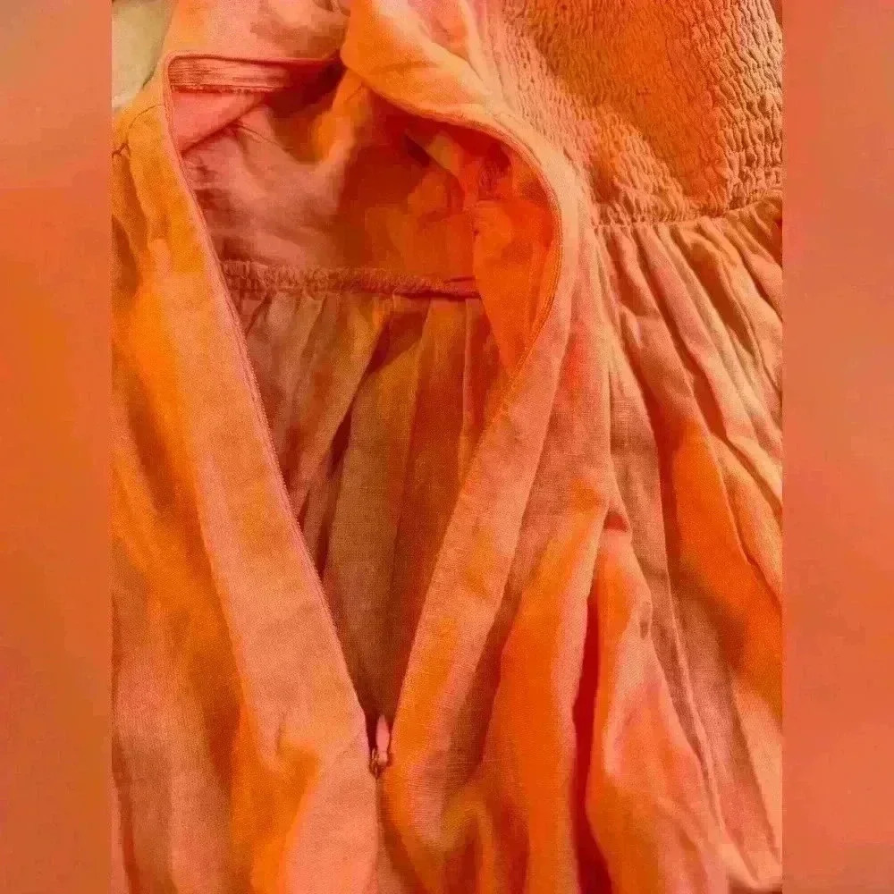 And Now Wear This- Women's Sweetheart-Neck Maxi Dress, Size Medium- Warm Peach - Picture 8 of 8